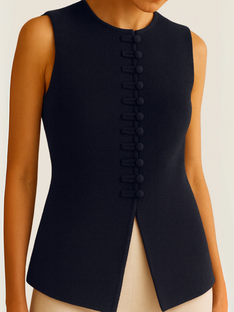 Navy Wool Vest