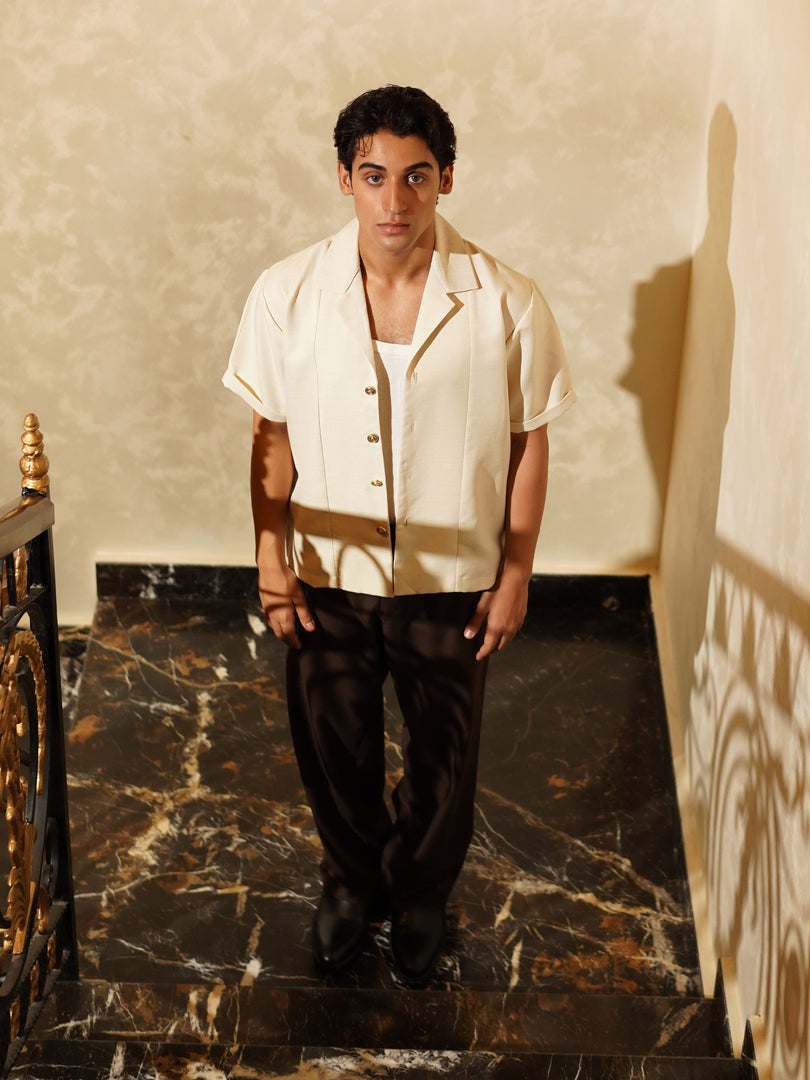 Alabaster Cotton textured Button-Down