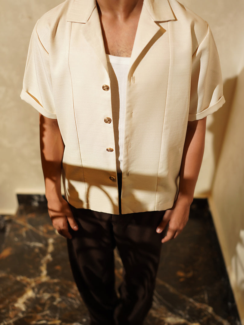 Alabaster Cotton textured Button-Down