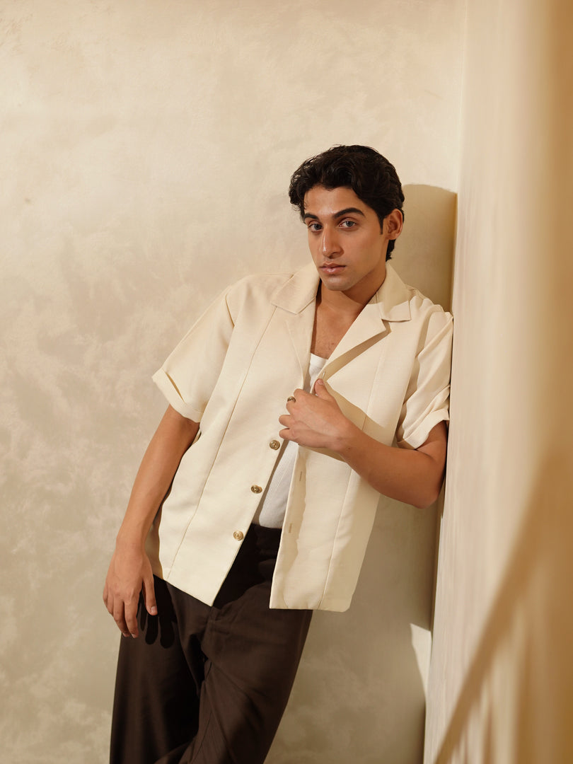 Alabaster Cotton textured Button-Down