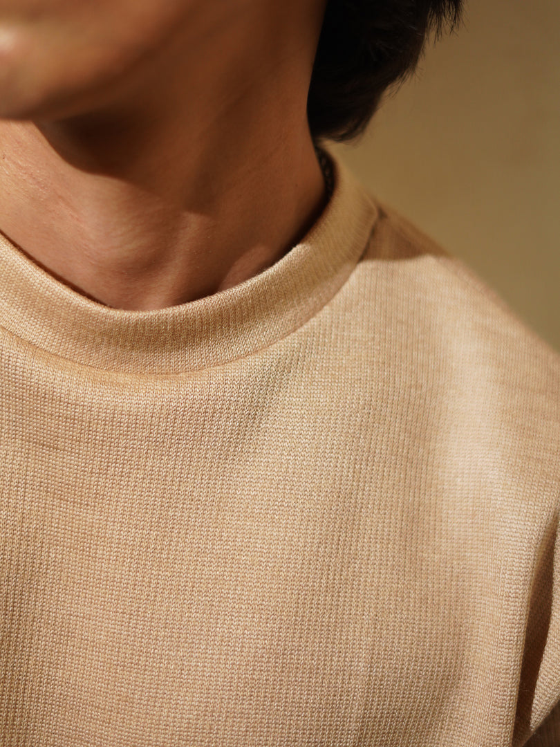 Pure Champagne Mock Neck T-Shirt
