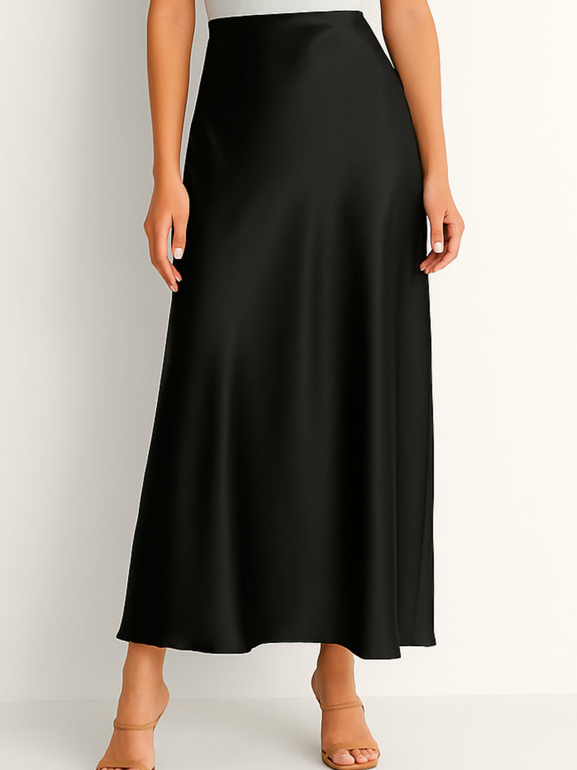 Black Satin Skirt