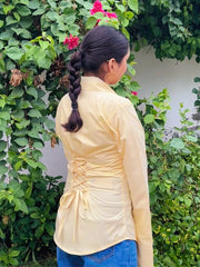 Buttercream Corset-Back Shirt