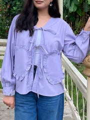 Lilac Whimsy Ruffle Blouse