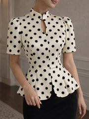 Ivory Polka Silk Top
