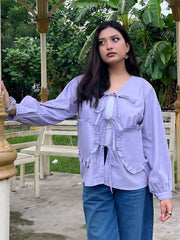 Lilac Whimsy Ruffle Blouse