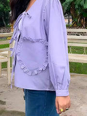 Lilac Whimsy Ruffle Blouse