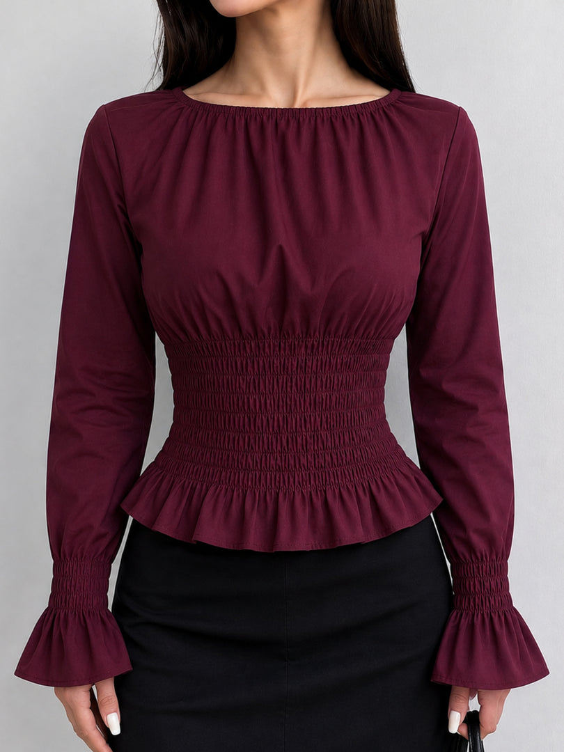 Bordeaux Belle Smocked Top