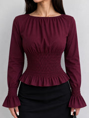 Bordeaux Belle Smocked Top