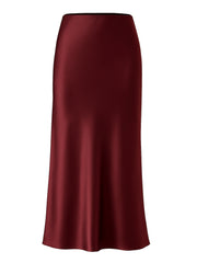 Merlot Silk Bias Skirt