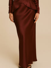 Merlot Silk Bias Skirt