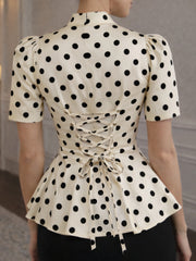 Ivory Polka Silk Top