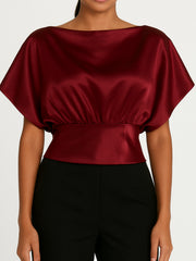 Cinch Satin Crop Top