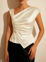 Ascent Curve Draped Satin Top