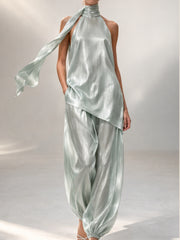 Celeste Drape Tussel Silk Set