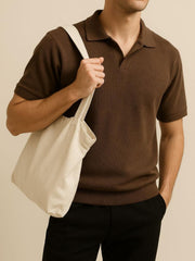 Relaxed-Fit Espresso Ribbed Polo