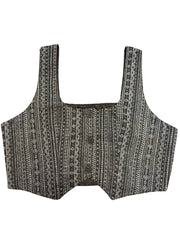 Self Printed Woven Cropped Waistcoat