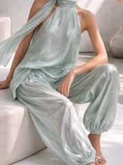 Celeste Drape Tussel Silk Set