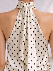 Celeste Drape Polka Silk Set