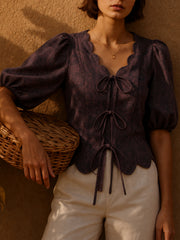 Plum Paisley Top