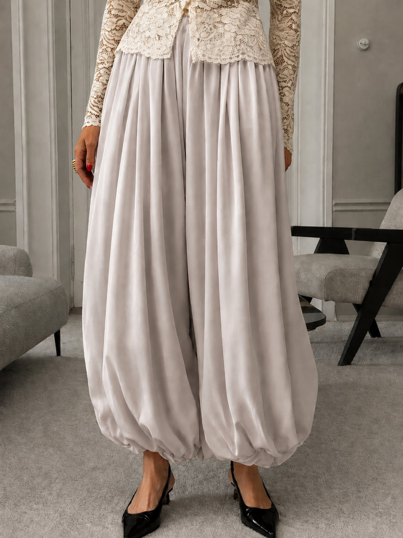 Pearl Grey Luxe Balloon Pants