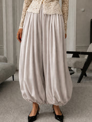 Pearl Grey Luxe Balloon Pants