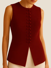 Maroon Wool Sleeveless Vest