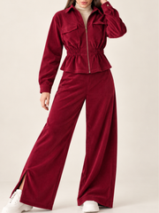 Burgundy Oxblood Corduroy Set