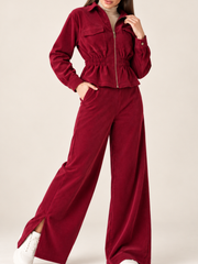Burgundy Oxblood Corduroy Set