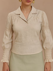 Smocked Sleeve Blouse