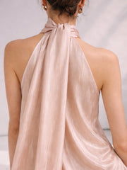 Skin Celeste Drape Tussel Silk Set