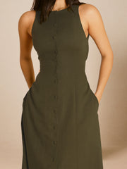 Button-Down Midi Dress