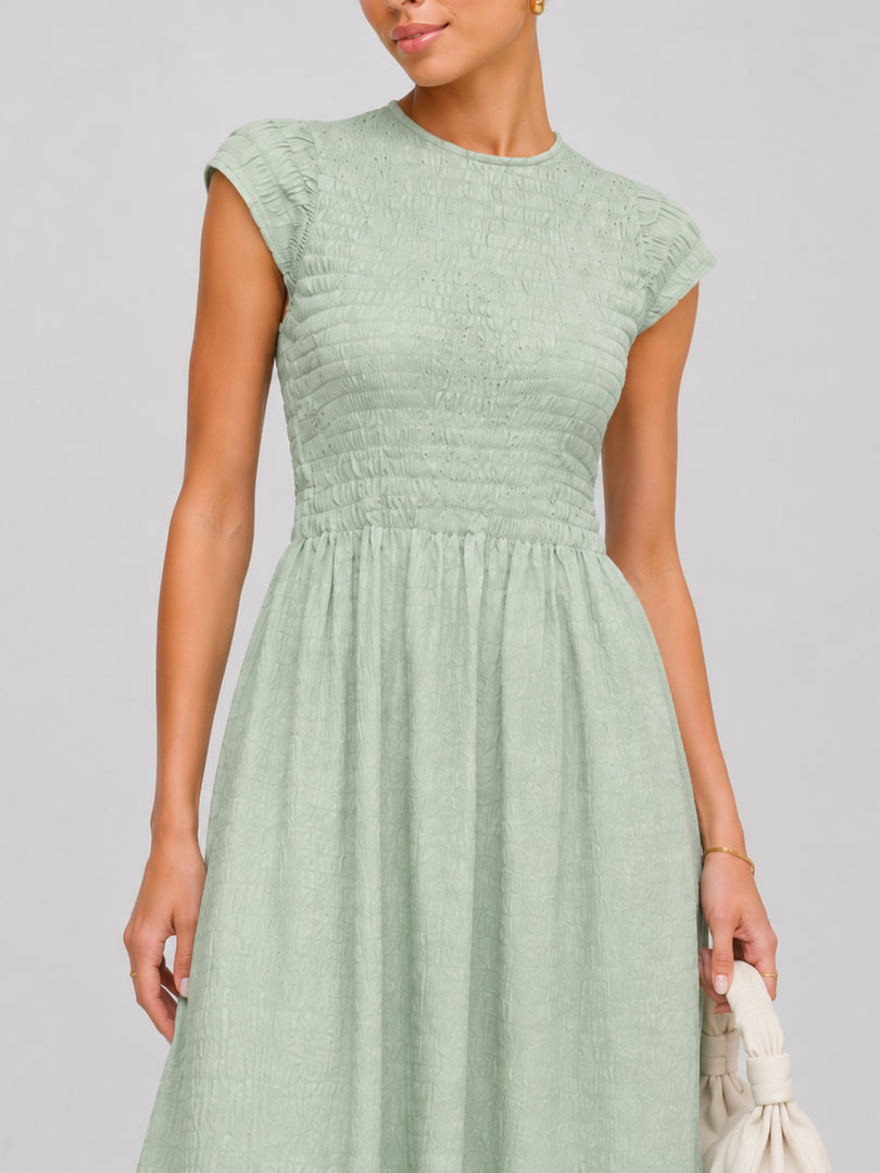 Sage Reverie Smocked Dress