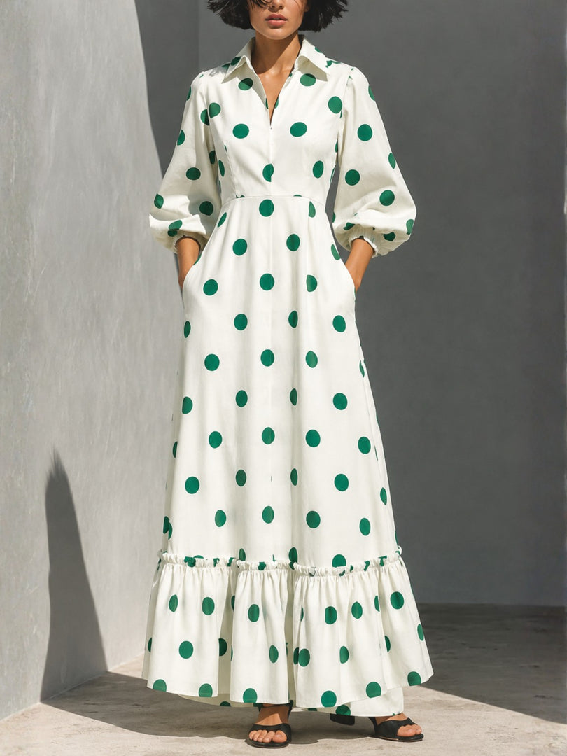Emerald Polka Dress