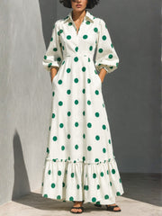 Emerald Polka Dress