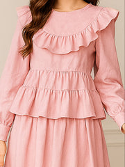 Pink Ruffle Blouse