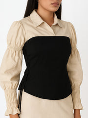 Classic Black Lace-Up Corset Top