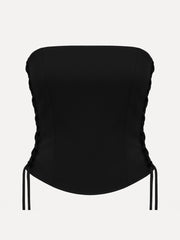 Classic Black Lace-Up Corset Top
