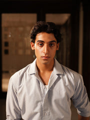 Unisex Blue Oxford White Lining Button-Down