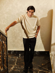 Ivory Mock Neck T-Shirt