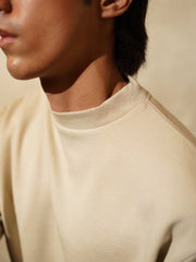Ivory Mock Neck T-Shirt