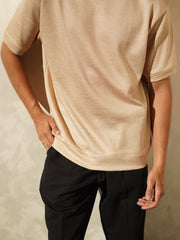 Pure Champagne Mock Neck T-Shirt
