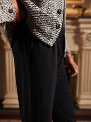 Midnight Blue Wide-Leg Trousers