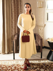 Golden Hour Dandelion Knit Midi Dress With Raffles