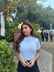 Self Ribbed Crew Neck T-shirt