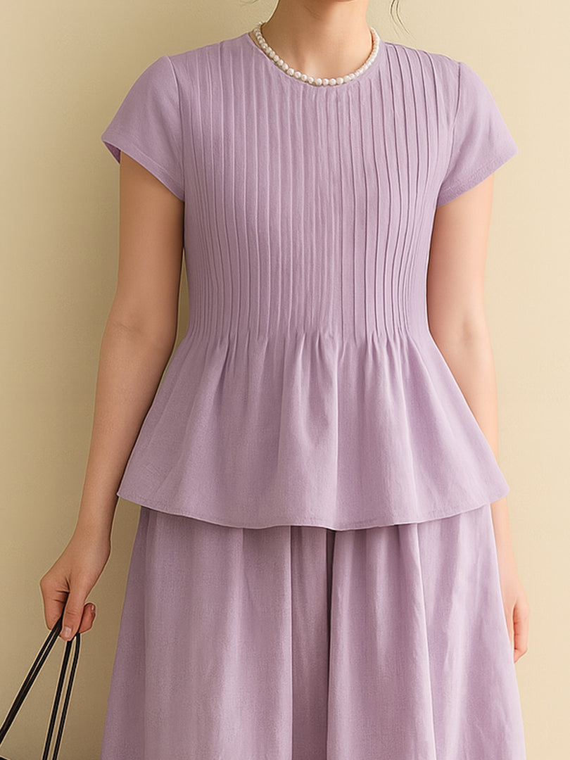 Lilac Pleated Top