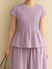 Lilac Pleated Top