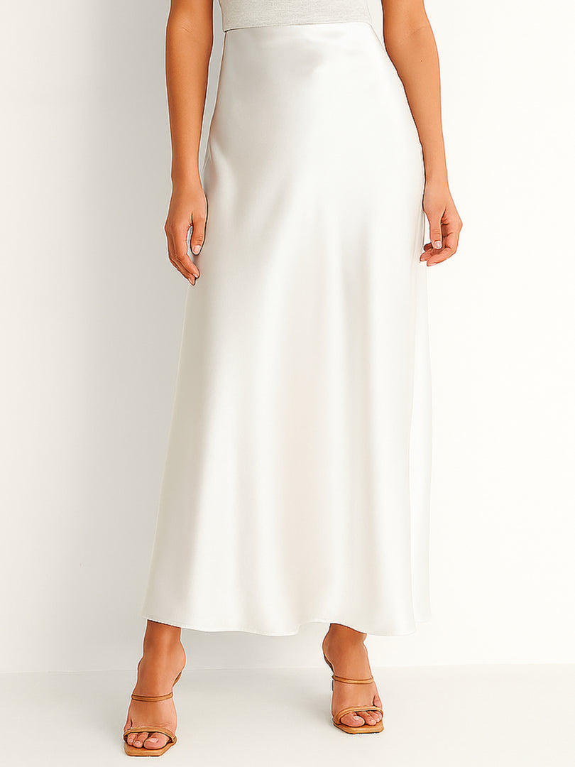 White Satin Skirt