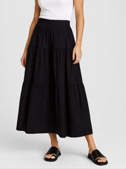 The Classic Black Tiered Skirt