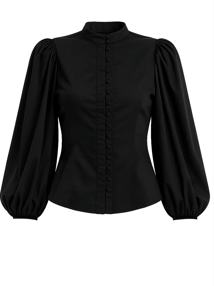 Midnight Mandarin Button-Down Blouse – Wear Pistachio